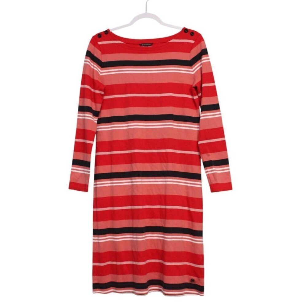 Brooks Brothers Dress Size Medium Striped Preppy Casual Stretch 100% Cotton Knit